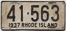Rhode Island 1937 License Plate 41-563 Original Paint picture