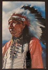 Sioux Indian in Full Headdress Postmarked in 1959 from Albany New York Postcard picture