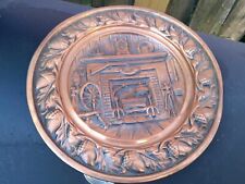 Vintage Coppercraft Guild Colonial Fireplace Wall Hanging Plate picture