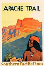 Apache Trail MM Postcards 1930s Retro Original Travel Poster art  Set Of 6 picture