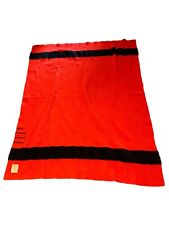 Vintage 60s Hudson’s Bay 4 Point Blanket 100% Wool 68X55 Red/Black picture