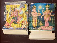 2 vintage posters Hanuman, Ganesh &  Laxmi. Posters are in very poor condition. picture