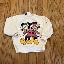 Zara Mickey & Minnie Holiday Disney Ivory Sweatshirt Sz 4-5Y picture