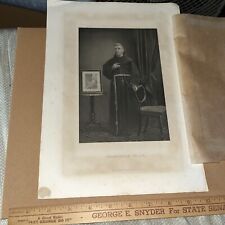 Franciscan Friar with Robe & Crucifix Antique Plate - D & J Sadlier picture