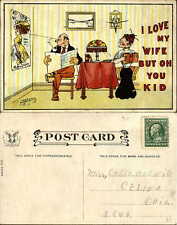 BUT OH YOU KID Ugly wife man staring pretty woman artist Carmichael 1909 picture