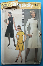 Designer Pattern Princess Seam Dress 1970's Chic Simplicity 9058 Size 14 Vintage picture