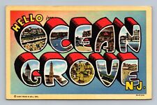 Postcard NJ Ocean Grove Large Letter Greetings From Ocean Grove New Jersey picture