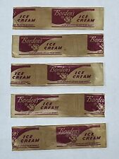 Lot of 5 Vintage BORDEN'S ICE CREAM WOODEN SPOON w/ Wrappers Elsie Cow Wood picture