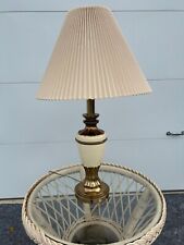 Ceramic and Antique Brass Table Lamp with Matching Shade picture