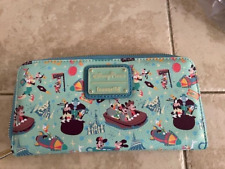 2023 Disney Parks Loungefly Mickey Mouse & Friends Play in the Park Wallet GREEN picture