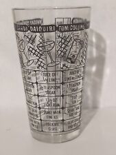 1950s Cocktail Recipe Drink Shaker Mixing Glass VTG MCM Federal Glass Barware picture