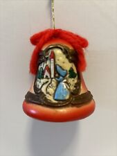 Vintage Bell Plastic Christmas Ornament Made In Japan 2 1/2” picture
