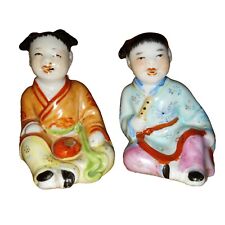 Cute Vintage Asian Statues Of Two Little Girls  picture