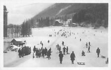 RPPC Chamonix-Mont-Blanc Skiing Snowsleds Alps c1910s Photo Vintage Postcard picture