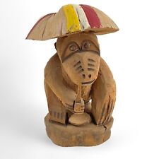 Vintage Coconut Monkey Decor Hand Carved Hawaii Pipe And Hat picture