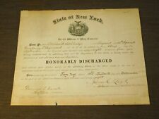VINTAGE 1898 NEW YORK STATE NATIONAL GUARD DISCHARGED  CERTIFICATE picture