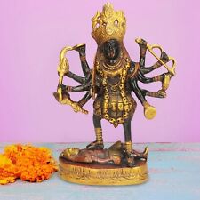 Brass Antique Finish Kali Maa Murti/Goddess Maha Kali/Mahakali/Kalika Maa Statue picture