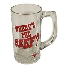 Vintage Wendy's ‘Where's The Beef?’ Drinking Glass Heavy Glass Mug 1984 5.5