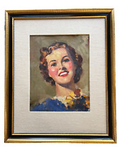 Clement Donshea Portrait of a Woman Original Oil on Canvas c. 1940 picture