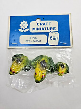 Vintage Miniature Frog Figurines 3 pc, Mini Frog, Miniature Animals, Frog Family picture