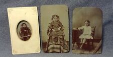3 1870s Identified Baby Girl Tintype Photo Grow Up Culver Indian? Blanket R94 picture
