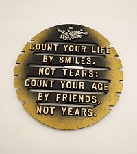 Vintage Trivet Count Your Life By Smiles Not Tears Hot Plate W.A.F. picture