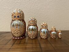 Vintage 5 Piece Matryoshka Russian Nesting Dolls Signed by Artist picture