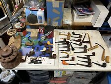 Huge Lot of 25 Estate Tobacco Pipes Mixed Lot Pulse Extras Humidor, Parts, Tins picture