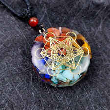 Natural 7 Chakra Healing Crystal Hexagram Pendant Quartz Organite Stone Necklace picture