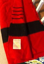 Vintage Hudson Bay England 4 Point Red Wool Blanket With Gold Label 72 x 90 picture