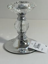 Nordstrom 5” Tall Crystal Smoky/clear Pillar Glass Candle Holder, Decorative. picture