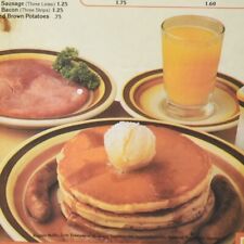 1982 Howard Johnson's Hot Cakes Scrambled Eggs French Toast Placemat Menu picture