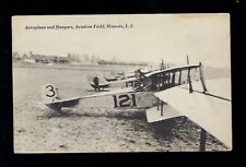 Aviation Postcard Aeroplane & Hangers, Aviation Fiels, Mineola, L.I. picture