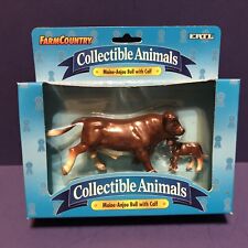 Vtg Ertl Farm Country Bull w Calf Maine Anjou 1995 MIP NEW in Pkg Animal Toy picture