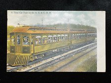 ANTIQUE POSTCARD 3 CAR TRAIN ON THE AURORA, ELGIN & CHICAGO RR LINE NEVER POSTED picture