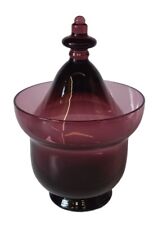 Vintage Mid Century MCM Amethyst Portugal Glass Sugar Bowl Carl Erickson Style  picture
