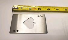 2 Pcs Ace of Spades Bottle Openers Poker Card Metal 2 Black 2 Silver picture