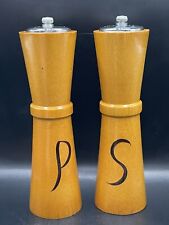 Woodpecker Woodware Salt And Pepper Shaker Set Mid-Century Modern Blonde Wood  picture