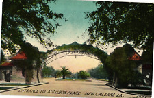 Entrance to Audubon Place New Orleans Louisiana Divided Unused Postcard c1910 picture