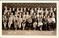 RPPC Lusk Wyoming School Class Photo 1940/41 Textile Backdrop Postcard V4 picture