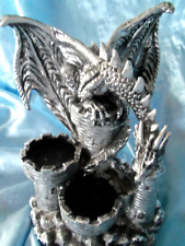 Ebros Fire Dragon Perching On Castle Fortress Tea Light Candle Holder Statue 7