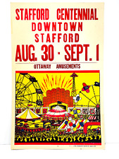 vtg 60s 70s Stafford Kansas KS Circus Carnival Poster Ottaway picture