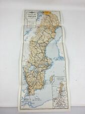 1939 Railroad Map of Sweden Midnight Sun Vintage picture