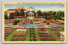 Los Angeles California CA Exposition Park Museum & Sunken Gardens Vtg Postcard picture