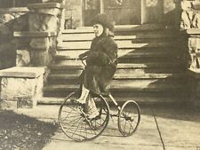 (AdF) FOUND Photo Photograph Girl Riding Early Tricycle  picture