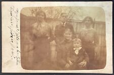 Family Real Photo Vintage RPPC Postcard Posted International picture