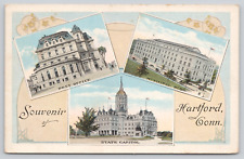 Postcard Hartford, Postoffice, Capitol, Municipal Building - Souvenir - A521 picture