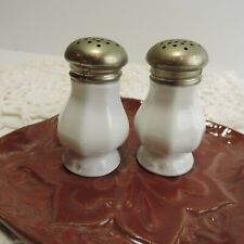 Rosenthal Germany Maria Salt and Pepper Vintage White with Metal Caps Vintage picture