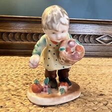 Vintage Boy with Fruit Basket Figurine Made in Japan - Hand Painted picture