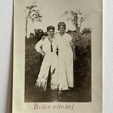 Antique Snapshot Photograph Beautiful Young Women Affectionate Sapphic picture